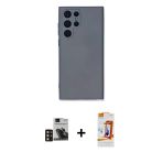 Pilelistore™ Galaxy S24 Ultra Kılıf Ahenk Serisi - Siyah Autokit 5İn1 Fiber Polymer Nano Ekran Koruyucu + Pvd Metal Kame