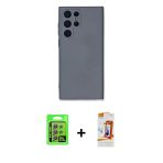 Pilelistore™ Galaxy S24 Ultra Kılıf Ahenk Serisi - Siyah Autokit 5İn1 Fiber Polymer Nano Ekran Koruyucu + Raze Metal Kam