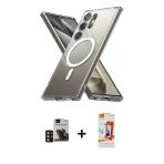 Pilelistore™ Galaxy S24 Ultra Kılıf Ahenk Yansıma Prime - Siyah Autokit 5İn1 Fiber Polymer Nano Ekran Koruyucu + Pvd Met