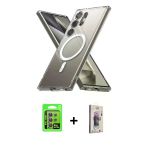 Pilelistore™ Galaxy S24 Ultra Kılıf Ahenk Yansıma Prime - Siyah Bilvis 3D Cam Ekran Koruyucu + Raze Metal Kamera Lens -