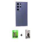 Pilelistore™ Galaxy S24 Ultra Kılıf Atlas Minimal Prime - Siyah Bilvis Hayalet Cam Ekran Koruyucu + Raze Metal Kamera Le