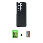 Pilelistore™ Galaxy S24 Ultra Kılıf Kozmos Klasik Prime - Siyah Autokit 5İn1 Fiber Hayalet Polymer Nano Ekran Koruyucu +