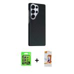Pilelistore™ Galaxy S24 Ultra Kılıf Kozmos Klasik Prime - Siyah Autokit 5İn1 Fiber Polymer Nano Ekran Koruyucu + Raze Me