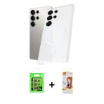 Pilelistore™ Galaxy S24 Ultra Kılıf Kutup Minimal - Siyah Autokit 5İn1 Fiber Polymer Nano Ekran Koruyucu + Raze Metal Ka