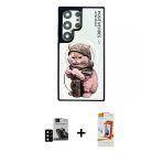 Pilelistore™ Galaxy S24 Ultra Kılıf Siluet Modern Özel Seri - Siyah Autokit 5İn1 Fiber Polymer Nano Ekran Koruyucu + Pvd