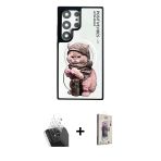Pilelistore™ Galaxy S24 Ultra Kılıf Siluet Modern Özel Seri - Siyah Bilvis 3D Cam Ekran Koruyucu + Kamera Lens Koruma Ca