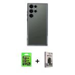 Pilelistore™ Galaxy S24 Ultra Kılıf Vadi Minimal - Siyah Bilvis Hayalet Cam Ekran Koruyucu + Raze Metal Kamera Lens - Sh