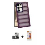 Pilelistore™ Galaxy S24 Ultra Kılıf Yadigar Doku Özel Seri - Siyah Autokit 5İn1 Fiber Polymer Nano Ekran Koruyucu + Pvd