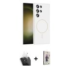 Pilelistore™ Galaxy S24 Ultra Kılıf Yankı Form Serisi - Siyah Bilvis 3D Cam Ekran Koruyucu + Kamera Lens Koruma Cam - Sf