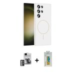 Pilelistore™ Galaxy S24 Ultra Kılıf Yankı Form Serisi - Siyah Polymer Nano Ekran Koruyucu + Pvd Metal Kamera Lens - Pe
