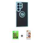 Pilelistore™ Galaxy S24 Ultra Kılıf Yörünge Çizgi - Siyah Autokit 5İn1 Fiber Polymer Nano Ekran Koruyucu + Raze Metal Ka