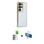 Pilelistore™ Galaxy S25 Ultra Kılıf Vadi Minimal - Siyah 3D Antistatik Cam Ekran Koruyucu + Raze Metal Kamera Lens - Gs