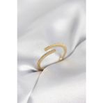 pilelistore Gold Renk Zirkon Taşlı Yılan Tarz Kadın Yüzük - TJ-BYK4050