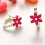Pilelistore Gümüş Pembe Çiçek Çocuk Küpesi