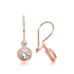 Pilelistore Gümüş Rose Sallantılı Tek Taş Küpe