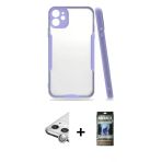 Pilelistore™ İphone 11 Kılıf Atlas Asil Serisi - Siyah 34D Hayalet Izgaralı Cam + Raze Metal Kamera Lens - Gs