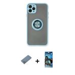 Pilelistore™ İphone 11 Pro Max Kılıf Yörünge Çizgi - Siyah 34D Izgaralı Cam + Shine Kamera Lens Koruma Cam - Gs