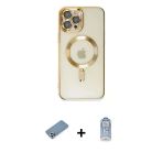 Pilelistore™ İphone 12 Pro Max Kılıf Nova Işık Özel Seri - Siyah Joko Magic 5D Cam + Shine Kamera Lens Koruma Cam - Gs