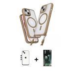 Pilelistore™ İphone 14 Kılıf Atlas Doku Koleksiyonu - Şeffaf 360 Full Body Arka Koruyucu + Shine Kamera Lens - Gs