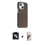 Pilelistore™ İphone 14 Kılıf Kozmos Klasik Prime - Siyah Bilvis 3D Mat Cam Ekran Koruyucu + Pvd Metal Kamera Lens - Gs