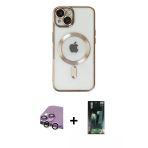 Pilelistore™ İphone 14 Kılıf Nova Işık Özel Seri - Şeffaf 360 Full Body Arka Koruyucu + Raze Metal Kamera Lens - Gs