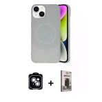 Pilelistore™ İphone 14 Kılıf Ufuk Serisi - Siyah Bilvis Hayalet Cam Ekran Koruyucu + Pvd Metal Kamera Lens - Gs
