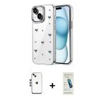 Pilelistore™ İphone 14 Kılıf Yörünge Form - Şeffaf Pasifik Cam Ekran Koruyucu + Shine Kamera Lens - Gs