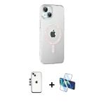 Pilelistore™ İphone 14 Kılıf Yörünge Koleksiyonu - Siyah 3D Antistatik Cam Ekran Koruyucu + Shine Kamera Lens - Gs