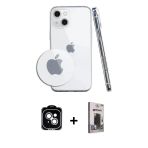 Pilelistore™ İphone 14 Kılıf Zirve Doku - Siyah Bilvis Hayalet Cam Ekran Koruyucu + Pvd Metal Kamera Lens - Gs
