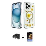 Pilelistore™ İphone 14 Pro Max Kılıf Kozmos Doku - Siyah Buffer Hayalet Cam Ekran Koruyucu + Raze Metal Kamera Lens - Gs