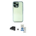 Pilelistore™ İphone 14 Pro Max Kılıf Vadi Minimal - Şeffaf Royal Nano Ekran Koruyucu + Raze Metal Kamera Lens - Gs