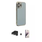 Pilelistore™ İphone 14 Pro Max Kılıf Yankı Serisi - Siyah Bilvis 3D Mat Cam Ekran Koruyucu + Raze Metal Kamera Lens - Gs