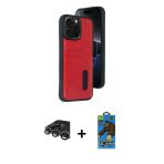 Pilelistore™ İphone 14 Pro Max Kılıf Yörünge Işık Serisi - Siyah 18D Cam Ekran Koruyucu + Raze Metal Kamera Lens - Gs