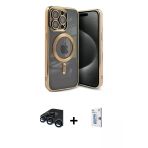 Pilelistore™ İphone 15 Pro Kılıf Nova Işık Özel Seri - Siyah Bilvis 0.18Mm Plus Cam Ekran Koruyucu + Raze Metal Kamera L