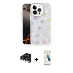 Pilelistore™ İphone 15 Pro Kılıf Odak Prime - Şeffaf Pasifik Cam Ekran Koruyucu + Raze Metal Kamera Lens - Gs