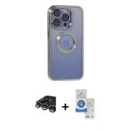 Pilelistore™ İphone 15 Pro Kılıf Pusula Form - Şeffaf Royal Nano Ekran Koruyucu + Raze Metal Kamera Lens - Gs