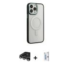 Pilelistore™ İphone 15 Pro Kılıf Yankı Işık Özel Seri - Siyah Bilvis 0.18Mm Plus Cam Ekran Koruyucu + Raze Metal Kamera