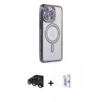 Pilelistore™ İphone 15 Pro Kılıf Zirve Doku Prime - Siyah Bilvis 0.18Mm Plus Cam Ekran Koruyucu + Raze Metal Kamera Lens