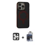 Pilelistore™ İphone 15 Pro Max Kılıf Ahenk Form Serisi - Siyah Vanessa Magic Cam + Pvd Metal Kamera Lens - Gs
