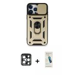 Pilelistore™ İphone 15 Pro Max Kılıf Ahenk Klasik - Şeffaf Pasifik Cam Ekran Koruyucu + Pvd Metal Kamera Lens - Lt
