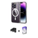 Pilelistore™ İphone 15 Pro Max Kılıf Ahenk Minimal Serisi - Siyah Bilvis 5İn1 3D Magic Cam Ekran Koruyucu + Raze Metal K
