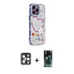 Pilelistore™ İphone 15 Pro Max Kılıf Ahenk Modern Serisi - Şeffaf 360 Full Body Arka Koruyucu + Pvd Metal Kamera Lens -
