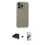 Pilelistore™ İphone 15 Pro Max Kılıf Ahenk Serisi - Siyah Bilvis 3D Mat Cam Ekran Koruyucu + Raze Metal Kamera Lens - Tm