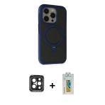 Pilelistore™ İphone 15 Pro Max Kılıf Ahenk Yansıma Özel Seri - Siyah Polymer Nano Ekran Koruyucu + Pvd Metal Kamera Lens