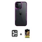 Pilelistore™ İphone 15 Pro Max Kılıf Akış Çizgi Koleksiyonu - Siyah Buffer Cam Ekran Koruyucu + Pvd Metal Kamera Lens -