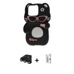 Pilelistore™ İphone 15 Pro Max Kılıf Akış Yansıma - Siyah Bilvis 0.18Mm Plus Cam Ekran Koruyucu + Raze Metal Kamera Lens