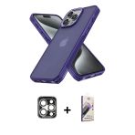 Pilelistore™ İphone 15 Pro Max Kılıf Atlas Form - Siyah Bilvis 3D Mat Cam Ekran Koruyucu + Pvd Metal Kamera Lens - Gs