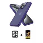 Pilelistore™ İphone 15 Pro Max Kılıf Atlas Form - Siyah Buffer Cam Ekran Koruyucu + Pvd Metal Kamera Lens - Lt