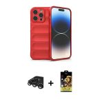Pilelistore™ İphone 15 Pro Max Kılıf Atlas Koleksiyonu - Siyah Buffer Cam Ekran Koruyucu + Raze Metal Kamera Lens - Tmgı