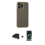Pilelistore™ İphone 15 Pro Max Kılıf Atlas Minimal Prime - Şeffaf 360 Full Body Arka Koruyucu + Raze Metal Kamera Lens -